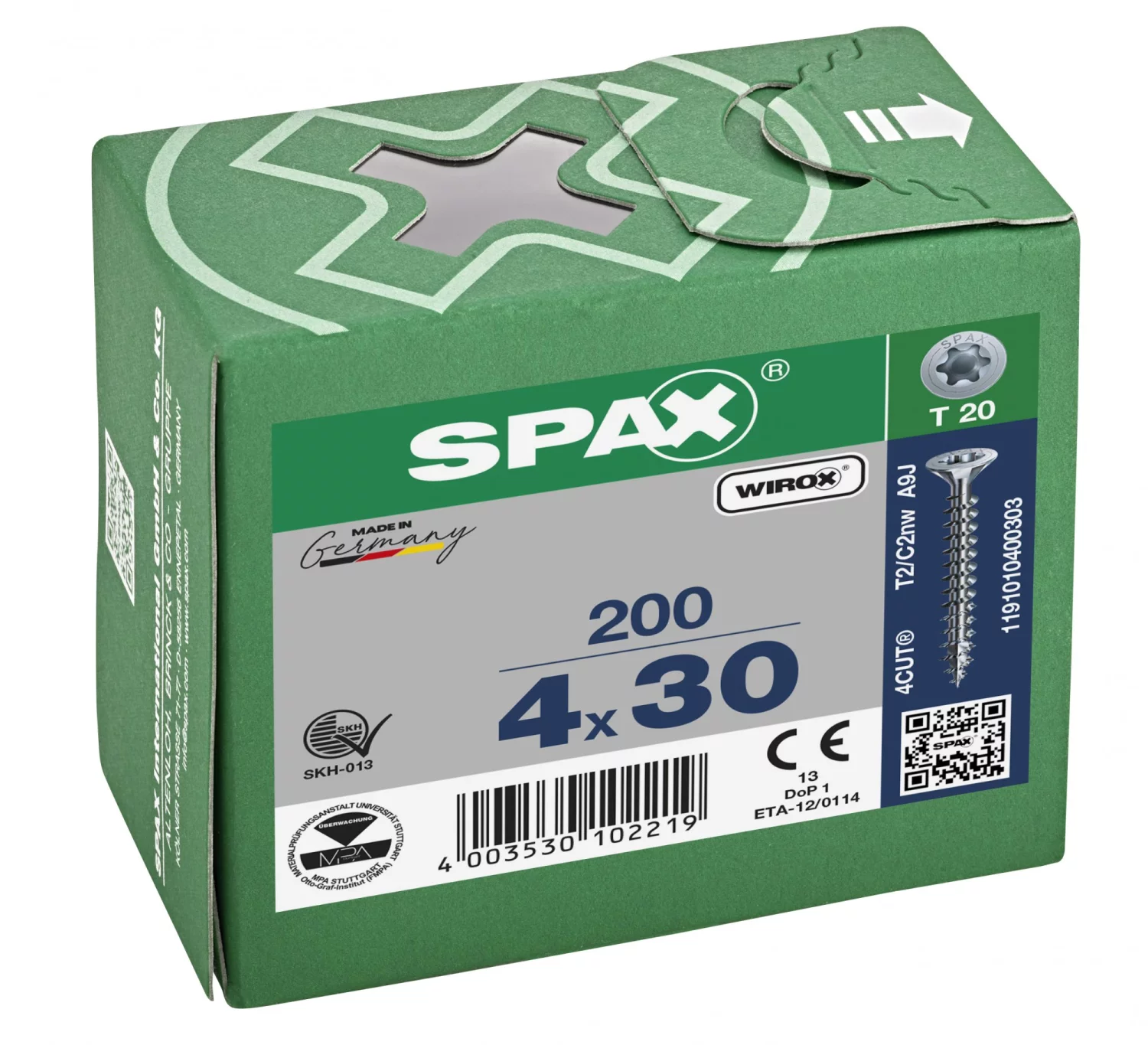 SPAX Set de vis universelle 4 pièces - T-STAR plus T20 - Tête fraisée - Filetage complet - WIROX (800 pièces)-image