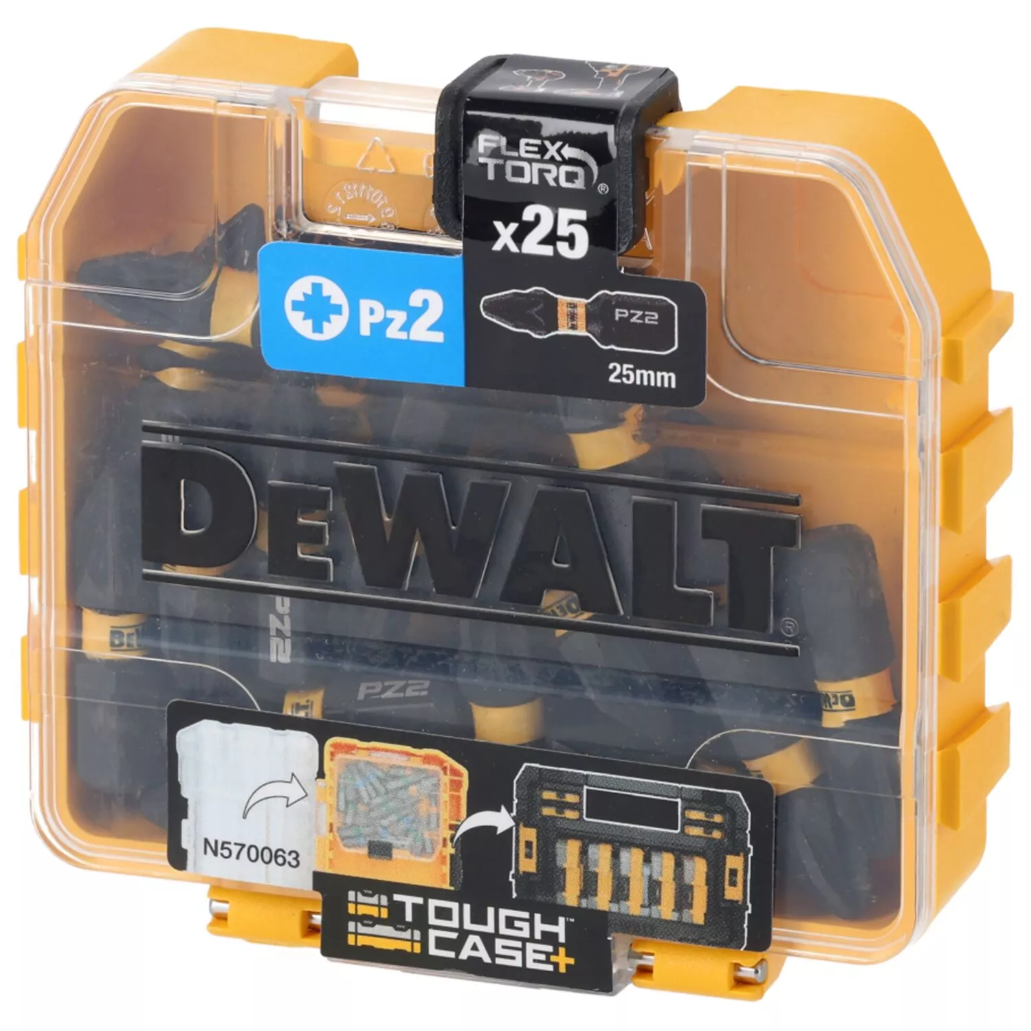DeWALT DT70556T PZ2 Bit de torsion à impact extrême définie dans Tic TAC Dispensateur - 25 mm (25e)-image
