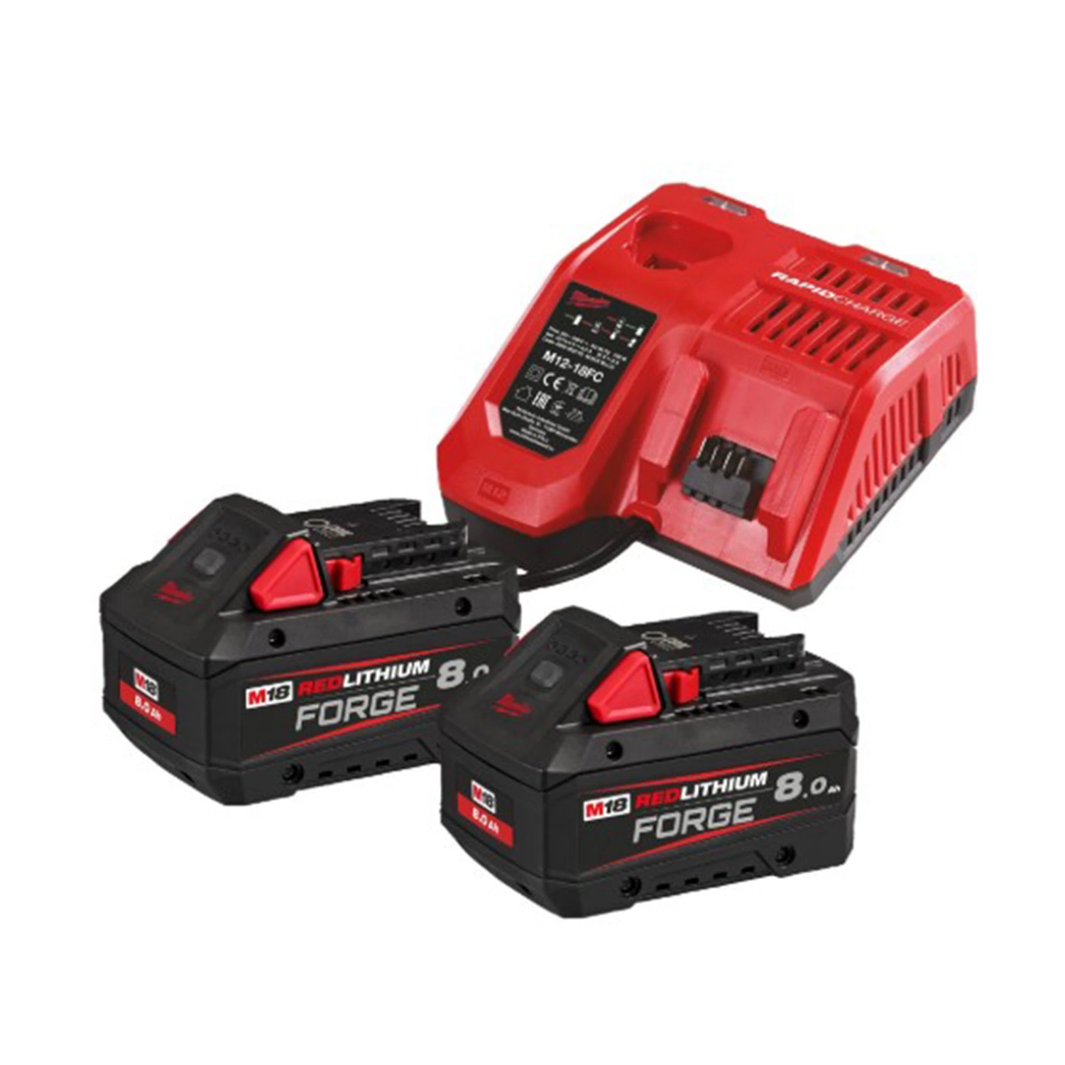 Milwaukee M18 FORGENRG-802 18V Li-ion accu starterset (2x 8.0Ah) + lader-image