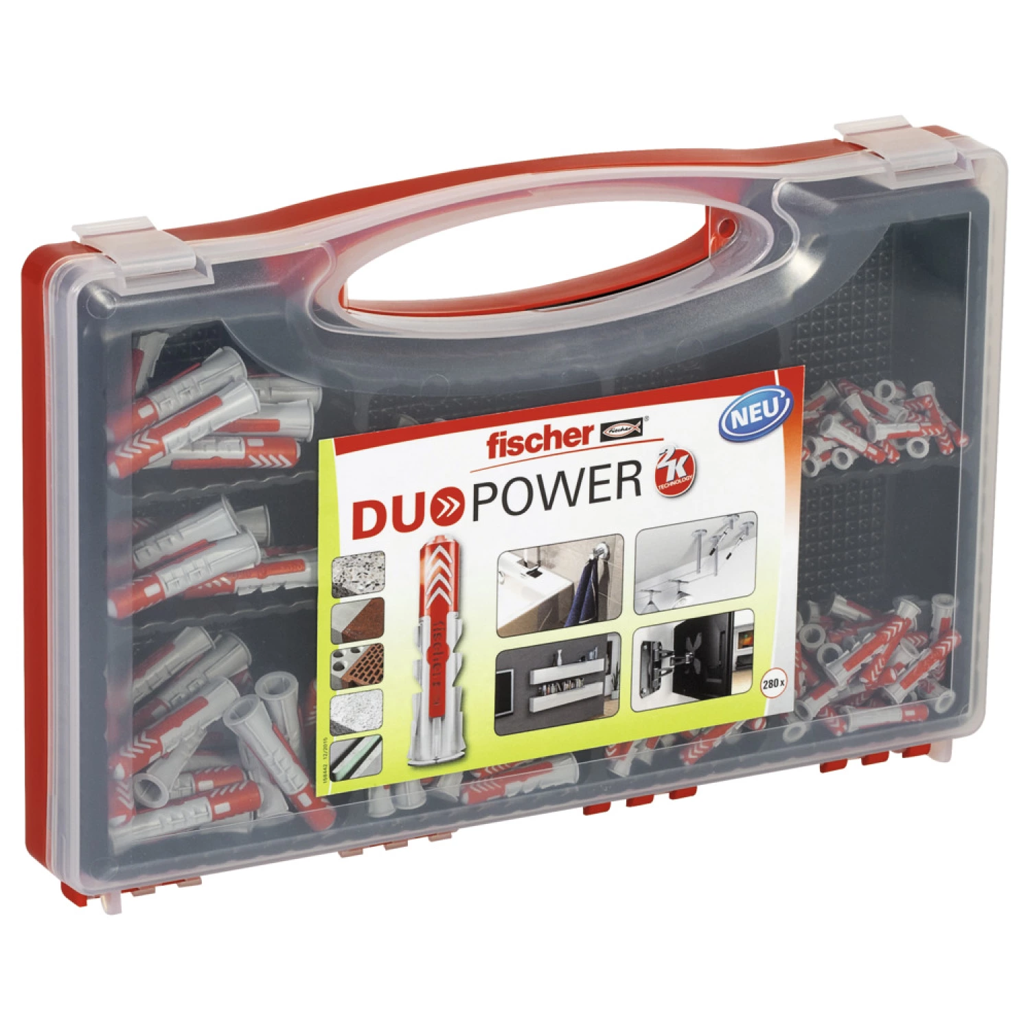 Fischer 535973 280-delige DuoPower Pluggenset in Redbox - 5x25 | 6x30 | 8x40 | 10x50mm-image