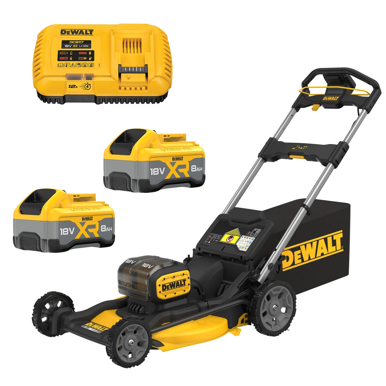 DeWALT DCMWP134W2 18V XR Li-Ion Ensemble de Tondeuse à Gazon Sans Fil (2x Batterie 8.0Ah) - Sans Balais - 53cm-image