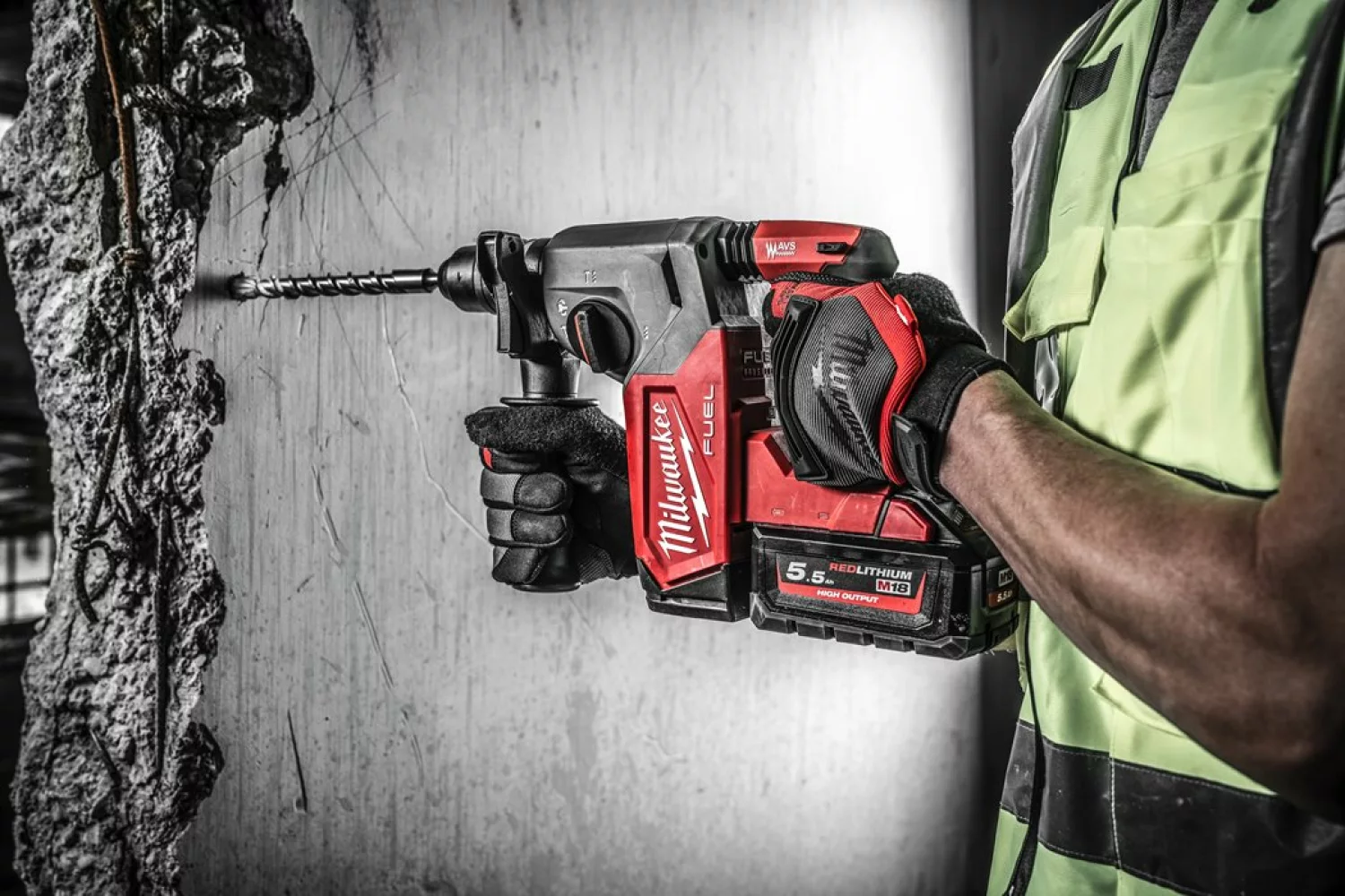 Milwaukee M18 FHX-0X Perfo-burineur sans-fil - 18V Li-ion - SDS-plus - boîte HD - Machine seule-image