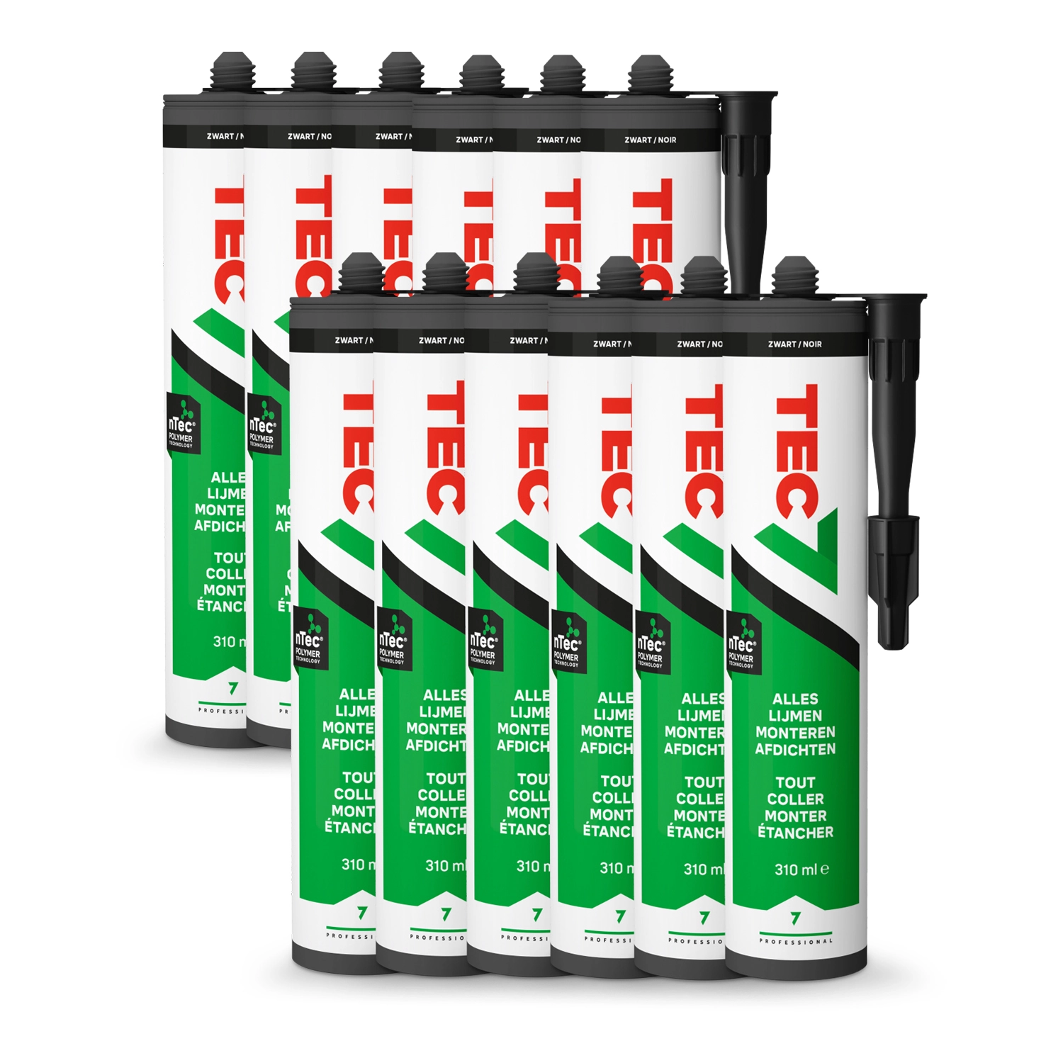 TEC7 Montagekit - Zwart - Koker - 310ml (12 st)-image