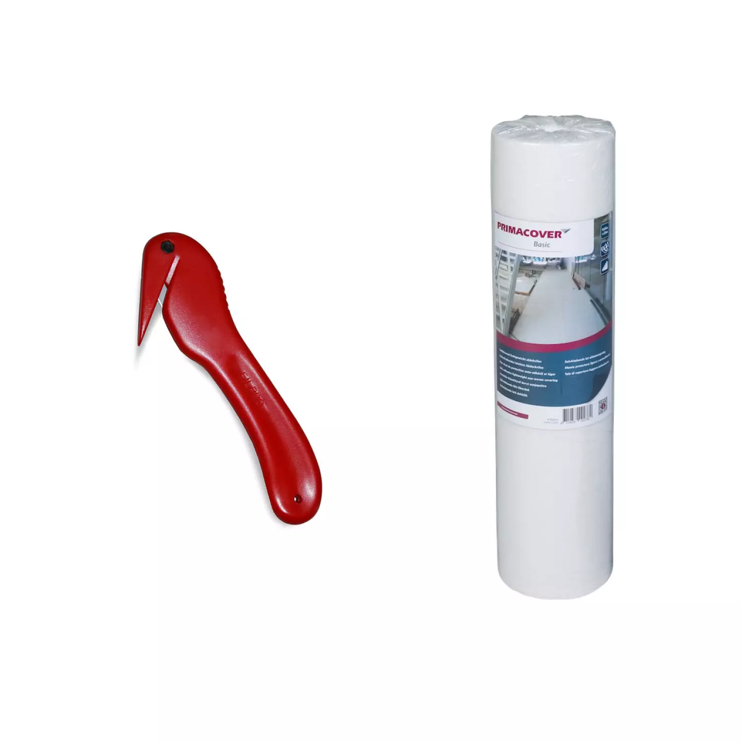 PrimaCover 900275 Basic Feutre de protection autocollant inclus couteau de découpe pour film et feutre de protection - Rouge-image