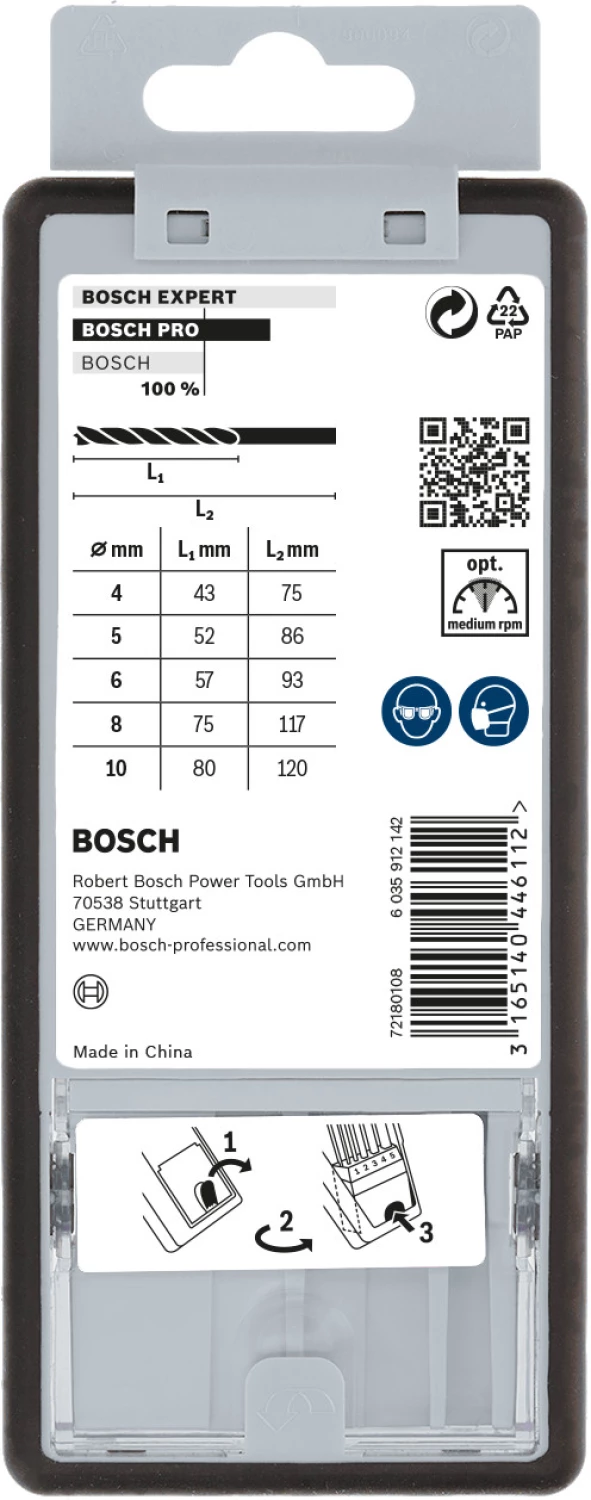 Bosch 2607010527 5-delige Robust Line Houtspiraalboor set in cassette - 4-10mm-image