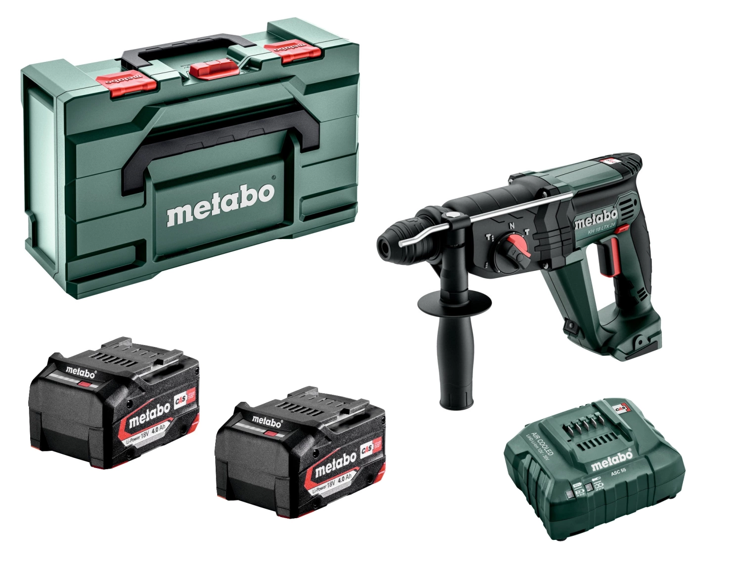 Metabo KH 18 LTX 24 18V Li-ion Accu combihamer set (2x 4.0Ah Li-Power accu) in metaBOX-image
