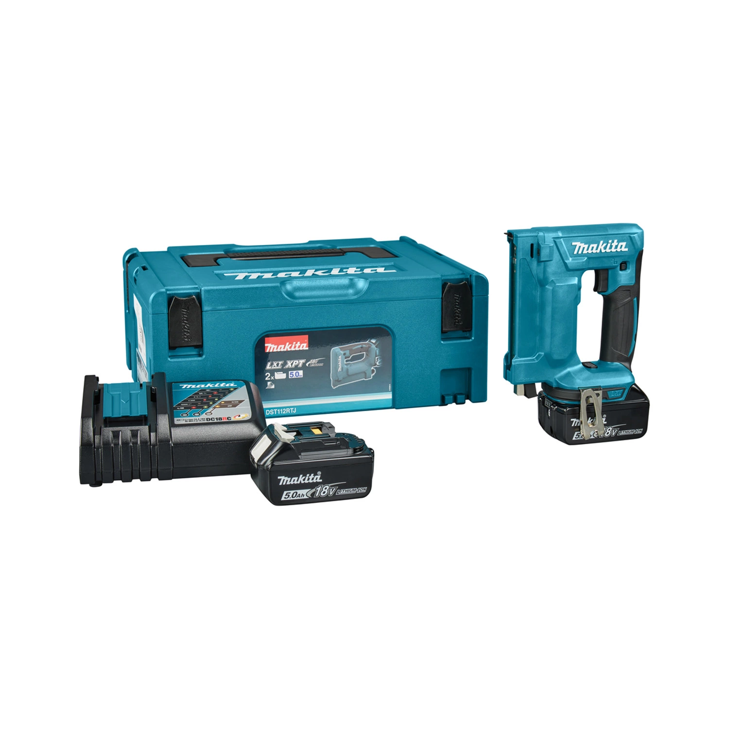 Makita DST112RTJ Kit agrafeuse sans fil 18 V Li-Ion (2 batteries 5,0 Ah) dans un coffret Mbox-image