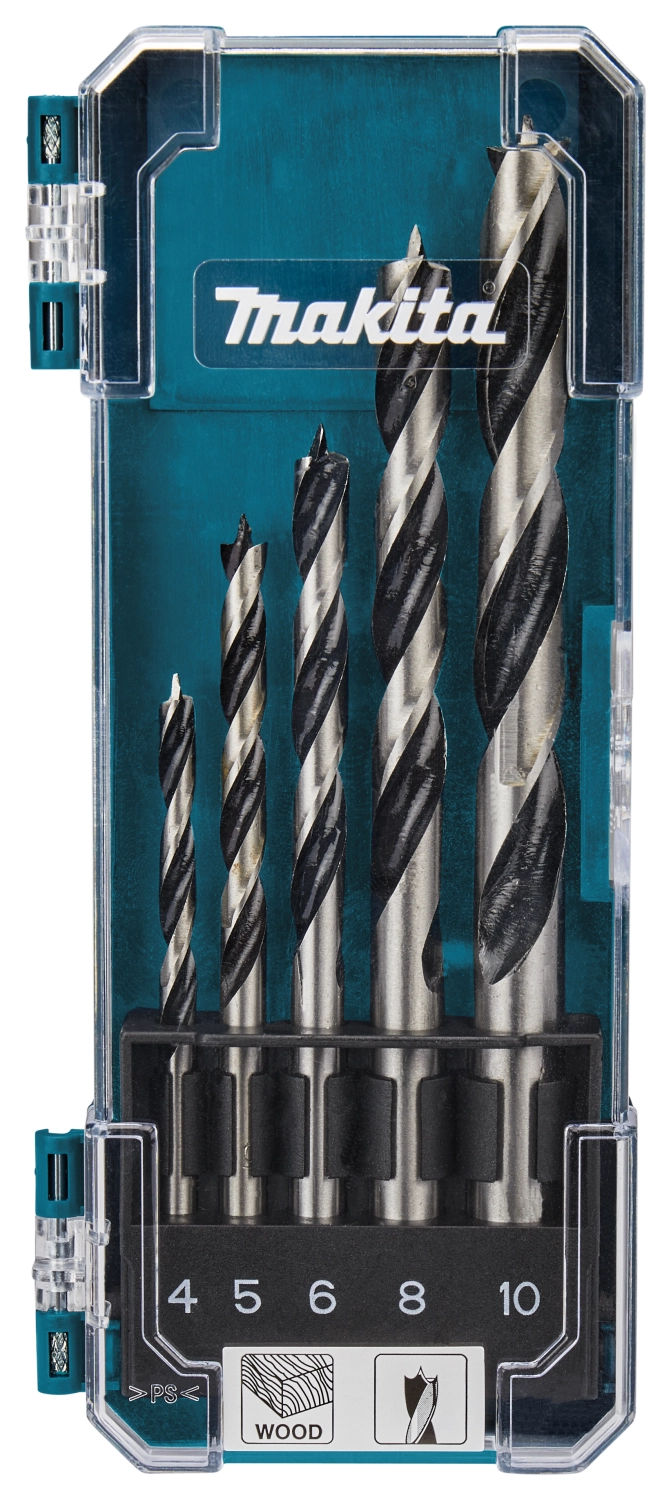 Makita D-72861 Jeu de 5 forets hélicoïdaux pour bois - 4-10 mm-image