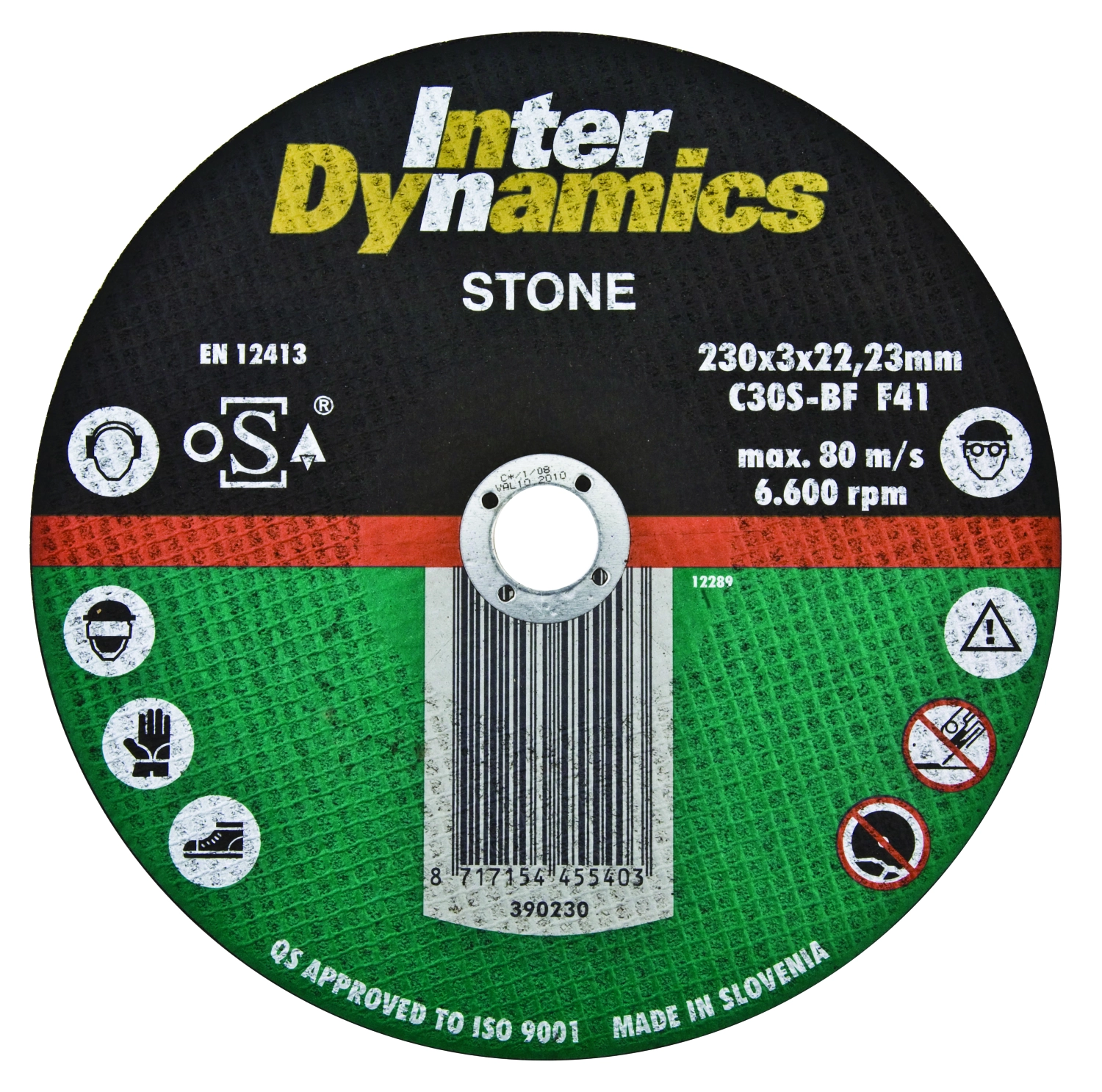 InterDynamics 390125 doorslijpschijf - 125 x 22,23 x 3mm - Steen-image