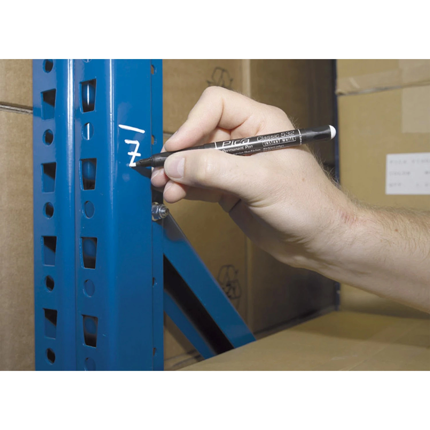 Pica 532/52 Classic Permanent Pen - Rond - Wit - 1-2mm (10st)-image