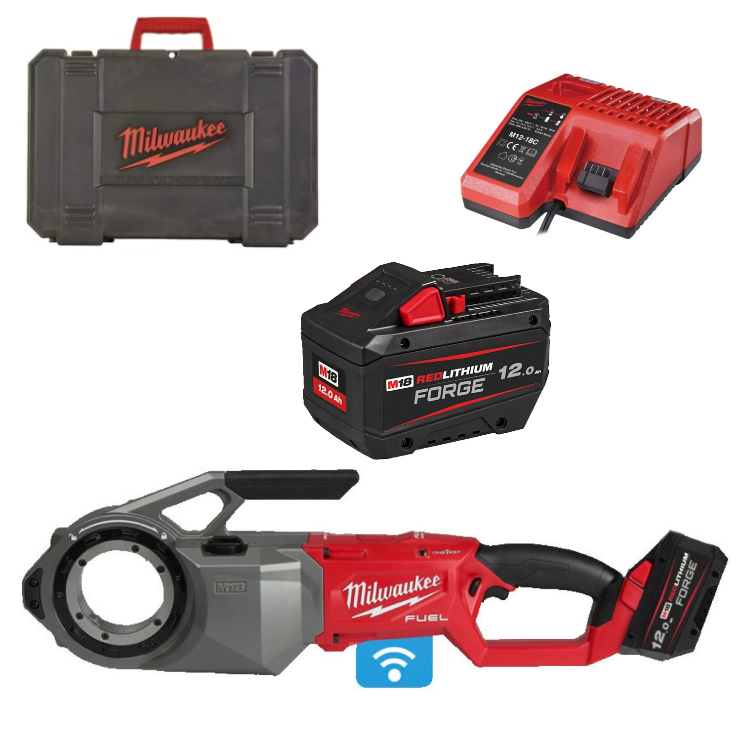 Milwaukee M18 FPT2-121C Kit coupe-fil sans fil 18 V Li-ion (1 batterie 12,0 Ah) dans un coffret - 2'' - ONE-KEY™-image